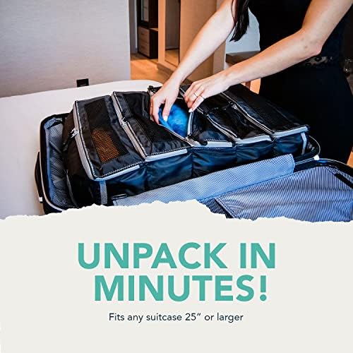 חבילת ציוד מזוודה ארגונית | חבילה יותר שלך גדול או לשאת על מזוודות | לפרוק באופן מיידי עם אלה דחיסת אריזה קוביות